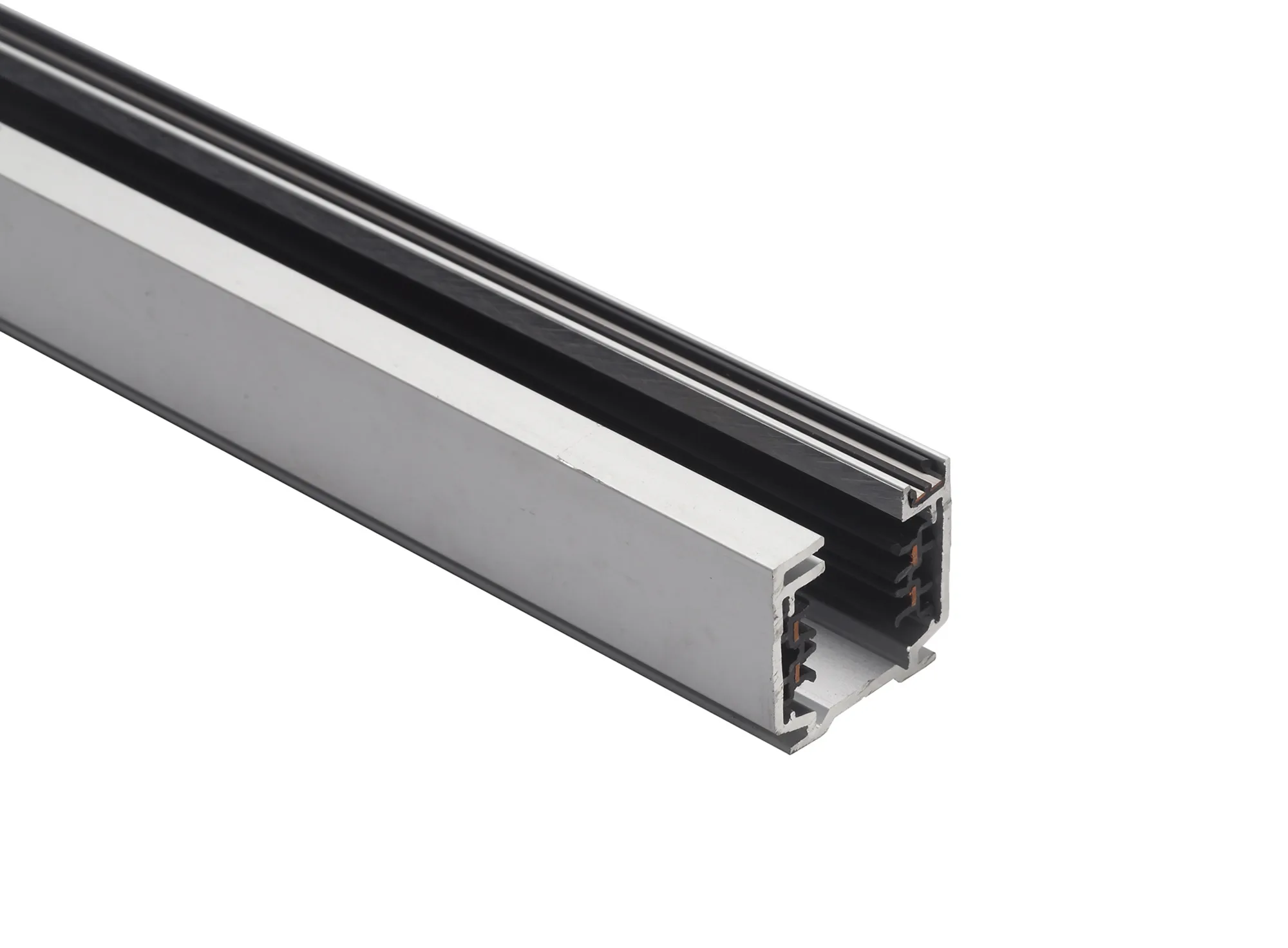 2m Silver Anodised Aluminium Surface Mounted Track 36 x 32mm With Data Bus